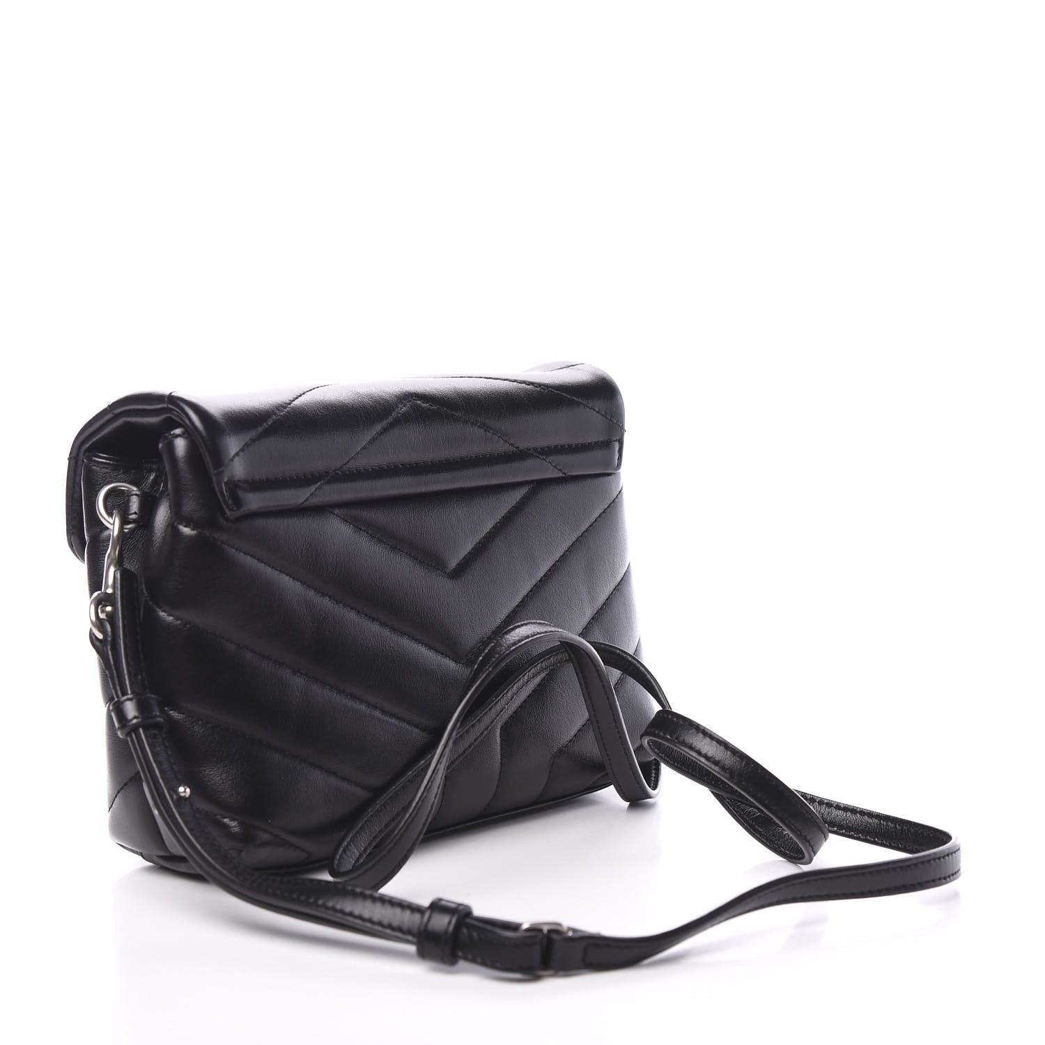Saint Laurent Calfskin Y Quilted Monogram Toy Loulou Crossbody Bag Black 2 of 8