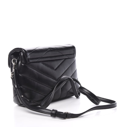 Saint Laurent Calfskin Y Quilted Monogram Toy Loulou Crossbody Bag Black 2 of 8