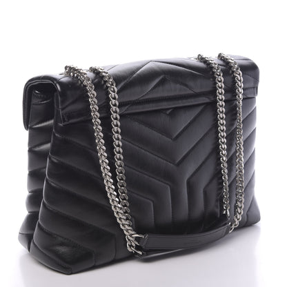 Saint Laurent Calfskin Y Quilted Monogram Medium Loulou Chain Satchel Black 3 of 9