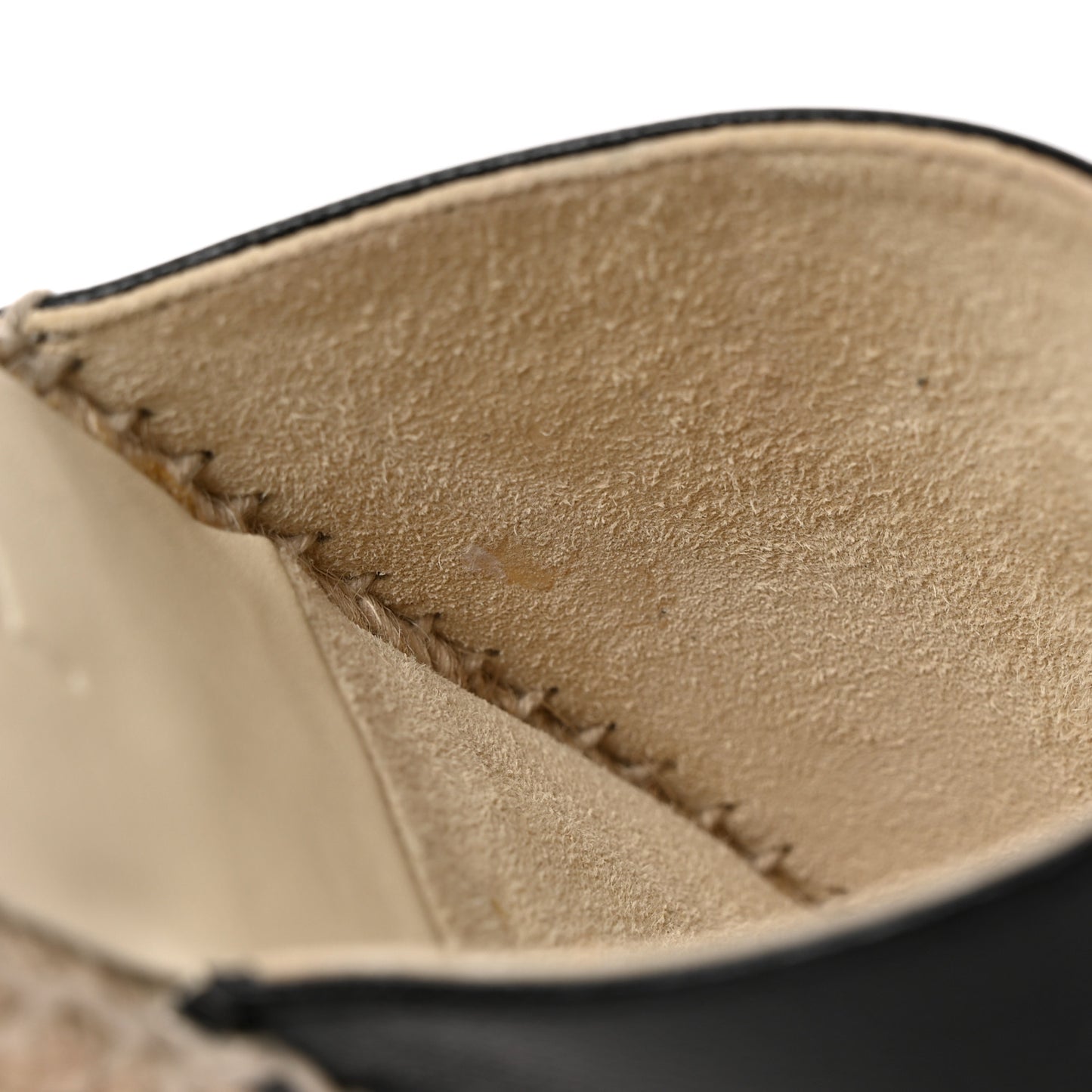 Iridescent Goatskin Patent CC Espadrille Mules 37 Black
