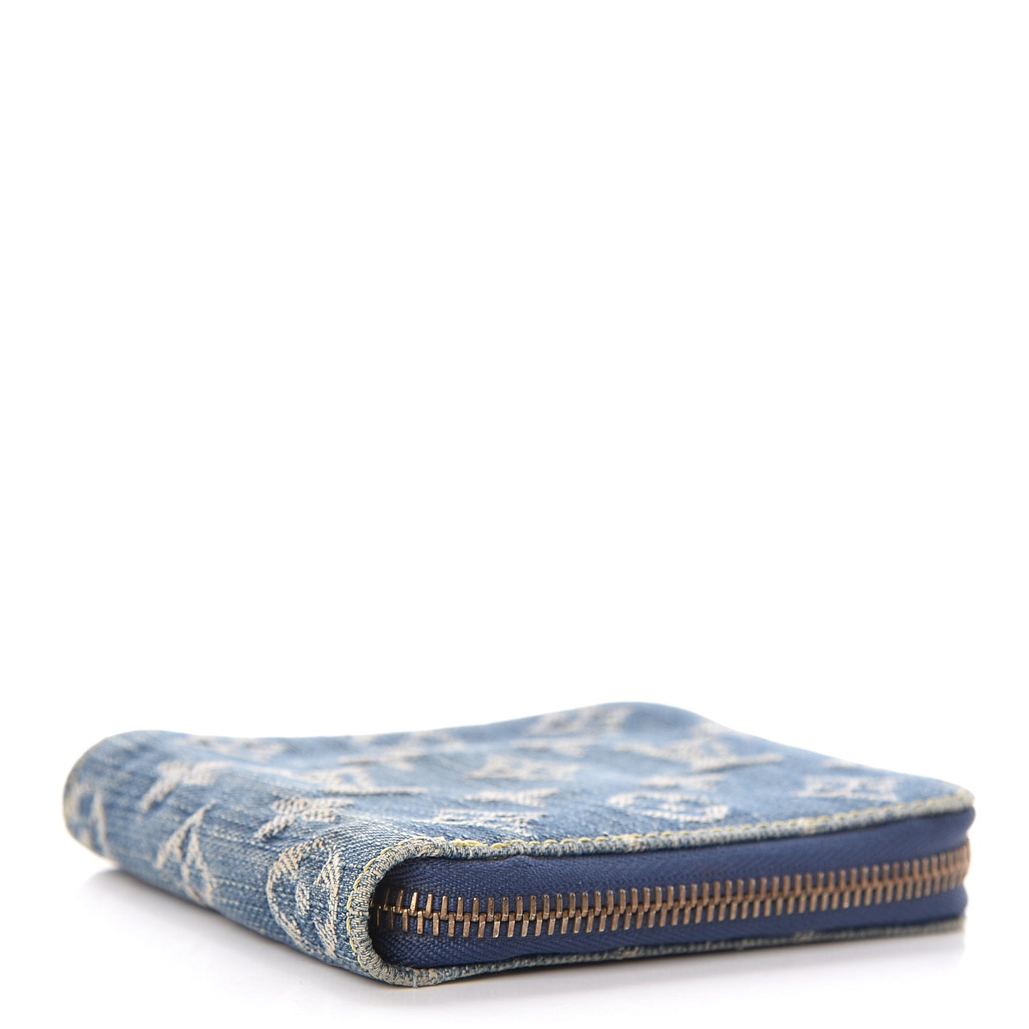 Denim Zip Compact Wallet Blue