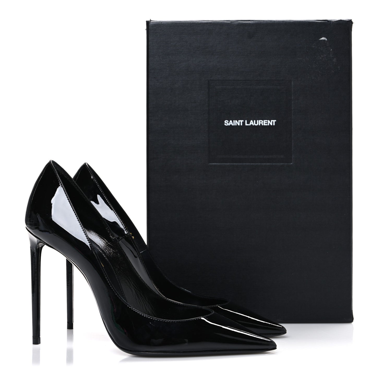 Patent Calfskin Zoe 105 Pumps 38 Black