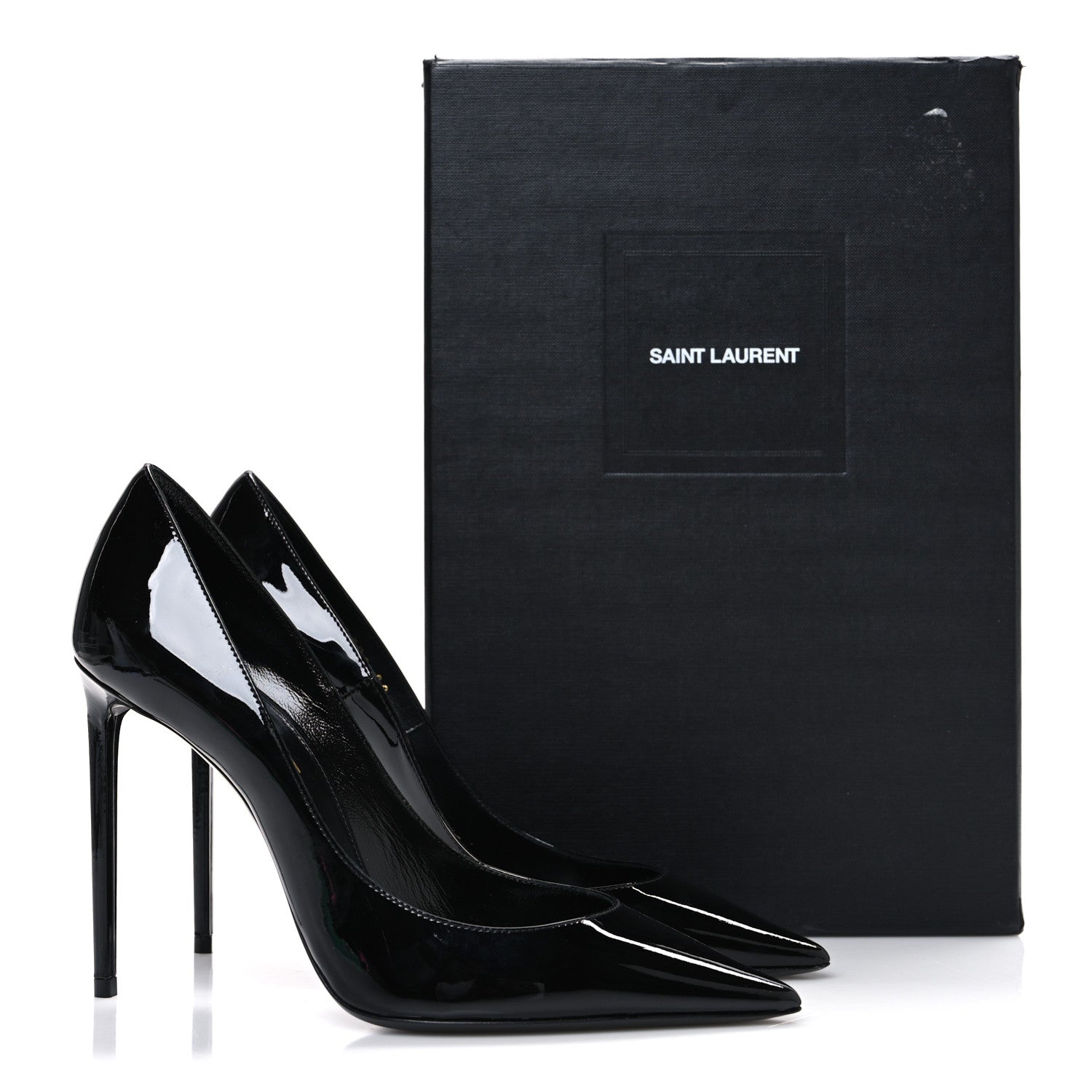 Saint Laurent Patent Calfskin Zoe 105 Pumps 38 Black 11 of 11
