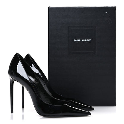 Saint Laurent Patent Calfskin Zoe 105 Pumps 38 Black 11 of 11