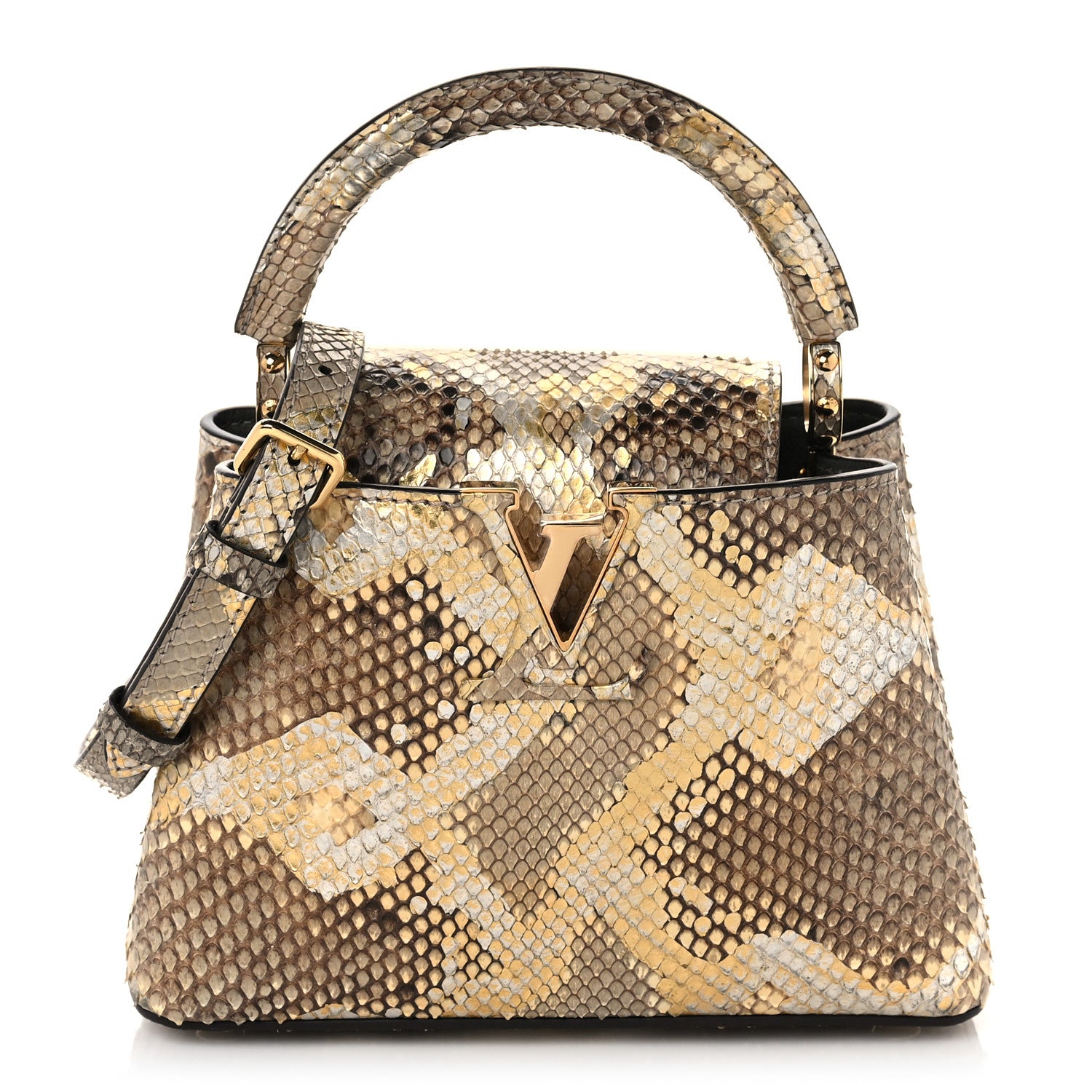 Louis Vuitton Metallic Python Capucines Mini Gold Silver 1 of 7