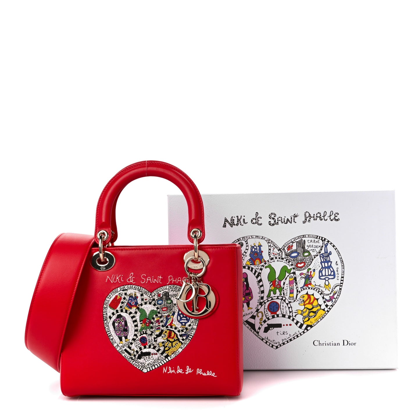 Calfskin Niki De Saint Phalle Medium Supple Lady Dior Red