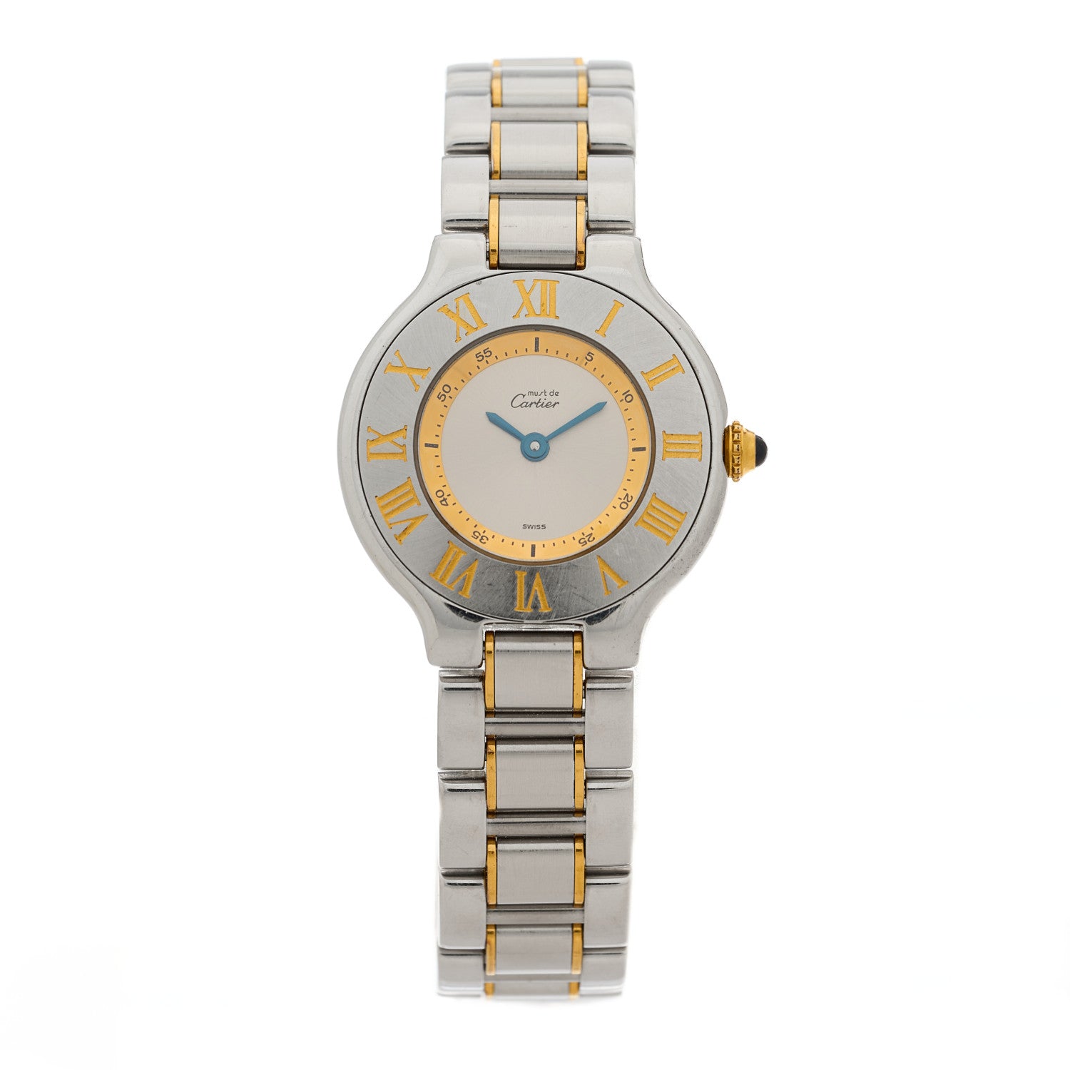 Cartier Stainless Steel 18K Yellow Gold 28mm Must de 21 Quartz Watch 1 of 4
