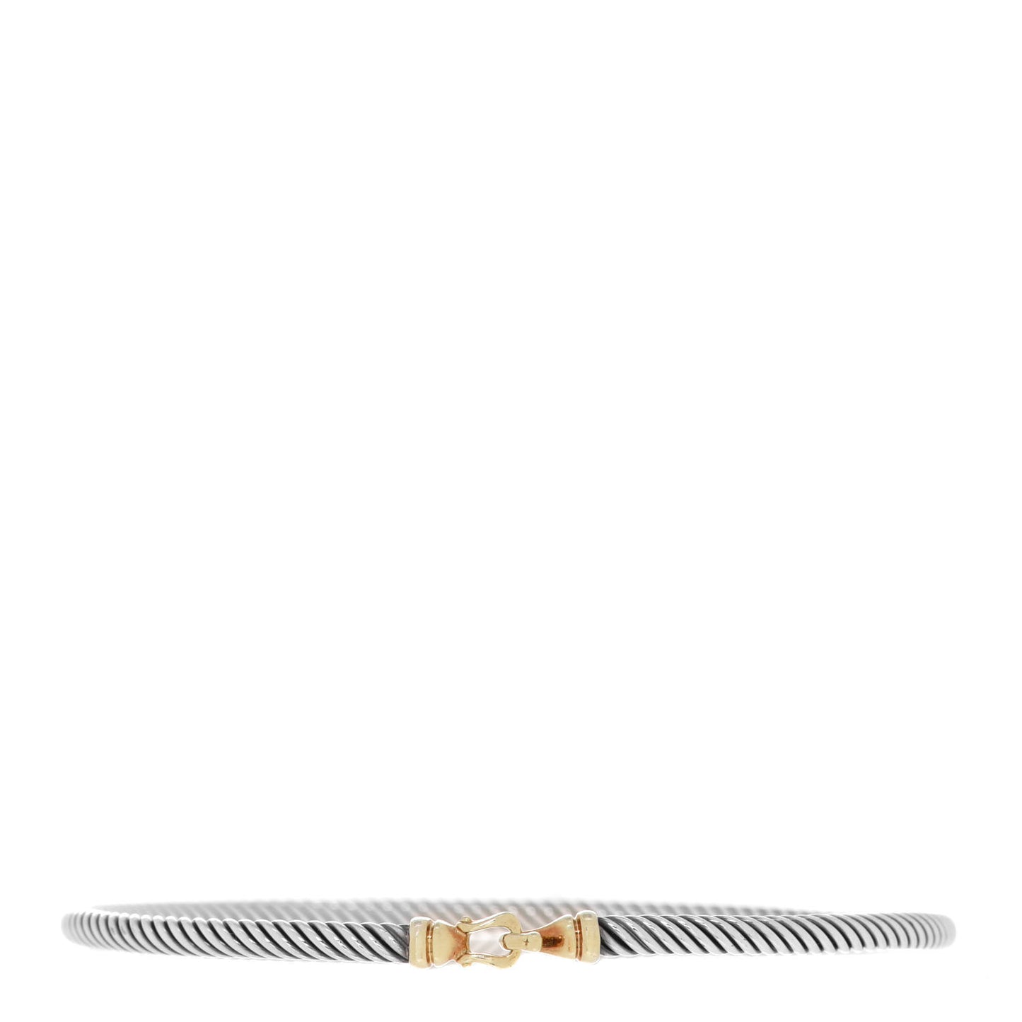 Sterling Silver 18K Yellow Gold 3mm Cable Buckle Bracelet