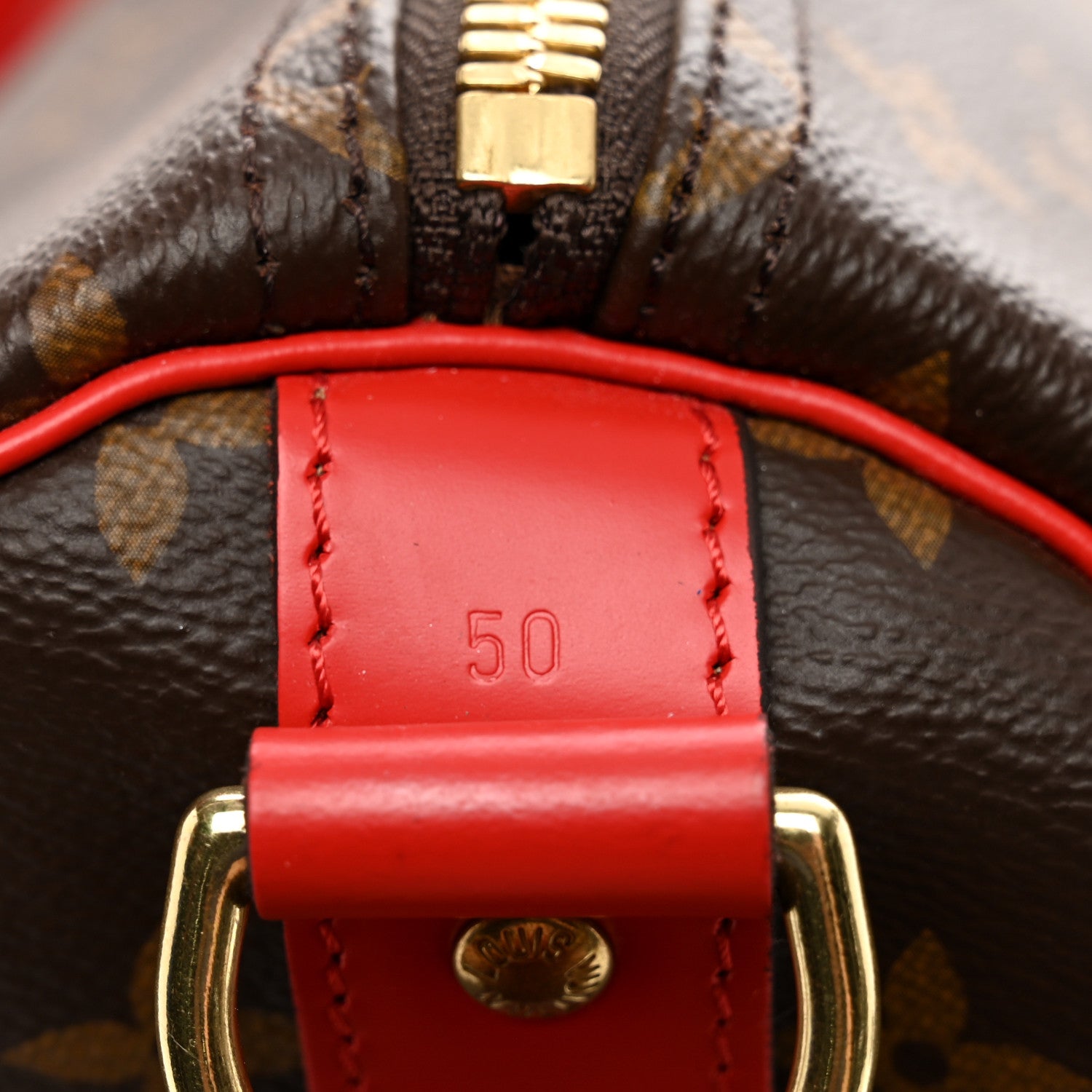 Louis Vuitton Calfskin Monogram Keepall Bandouliere 50 Coquelicot 9 of 9