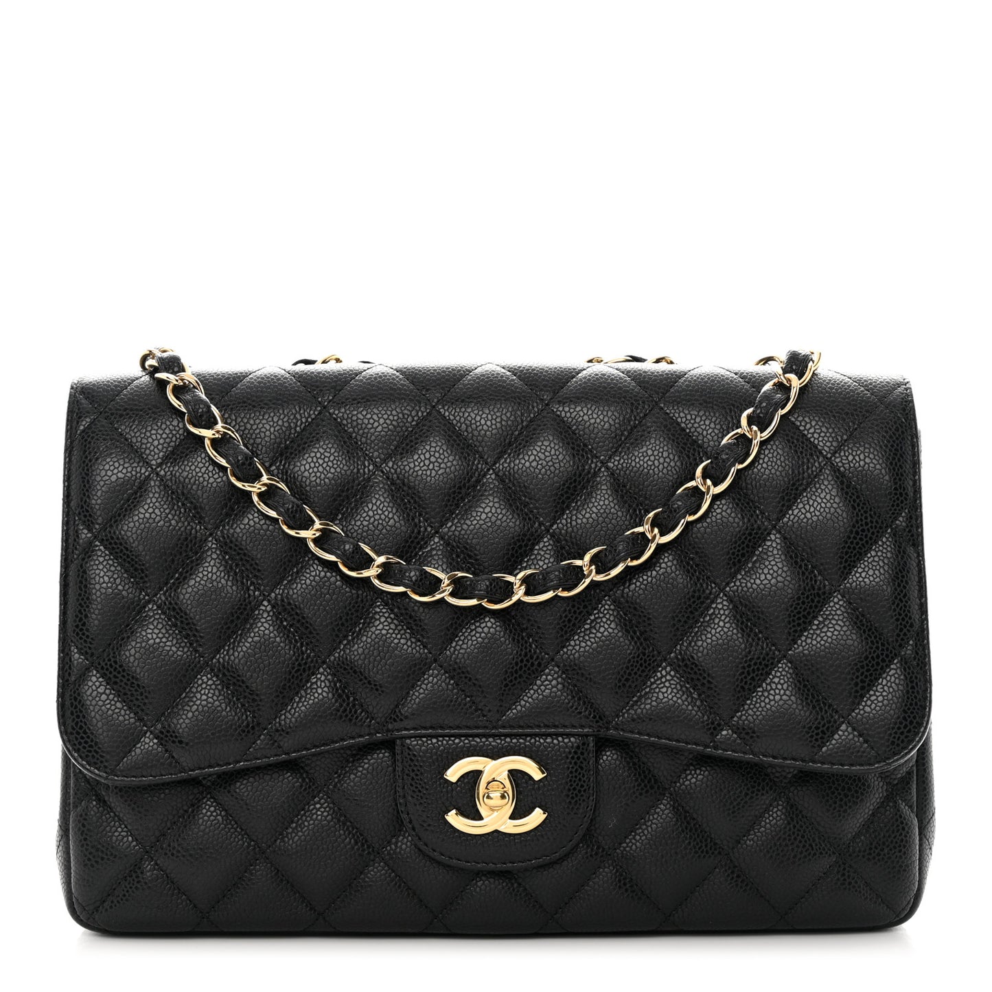 Caviar Quilted Jumbo Single Flap Black