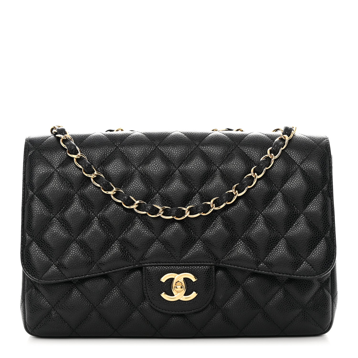 Chanel Caviar Quilted Jumbo Single Flap Black 1 of 12