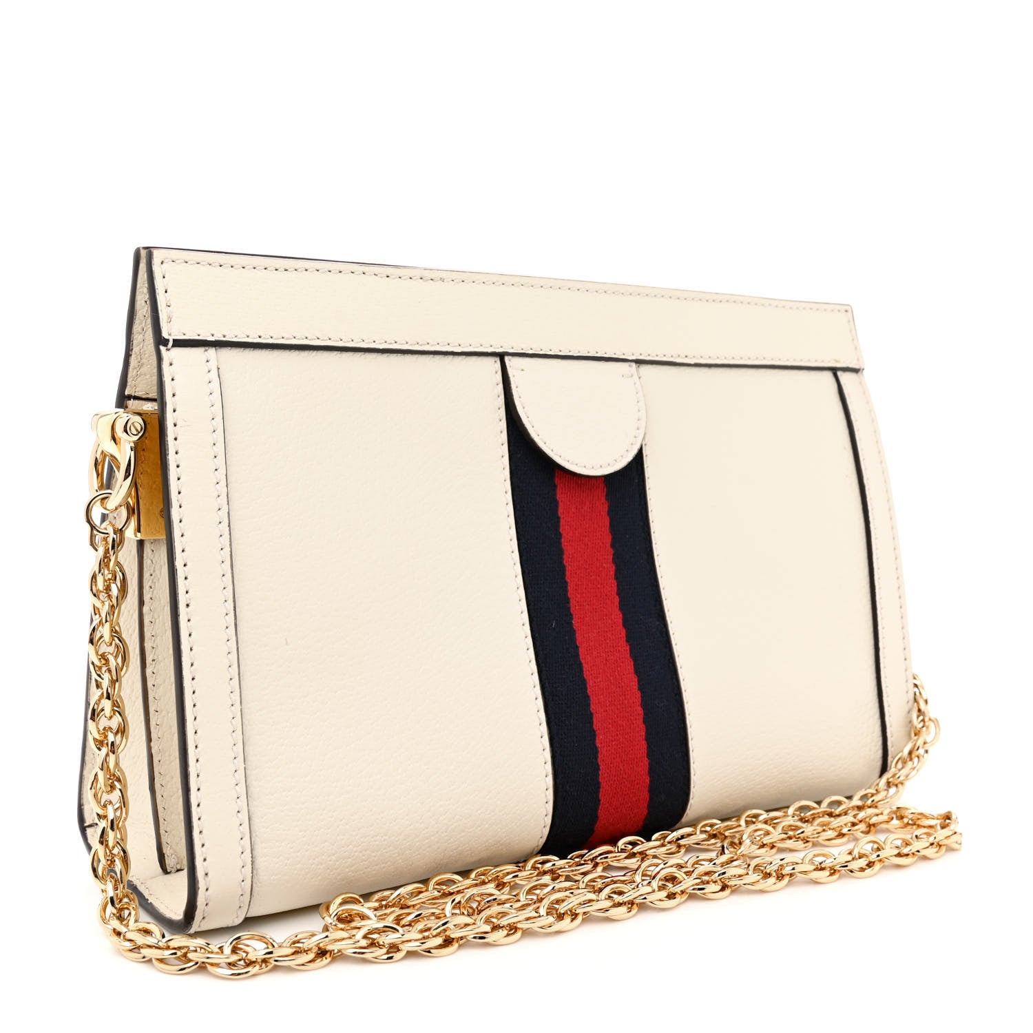 Gucci Textured Calfskin Web Small Ophidia Chain Shoulder Bag Mystic White 3 of 17