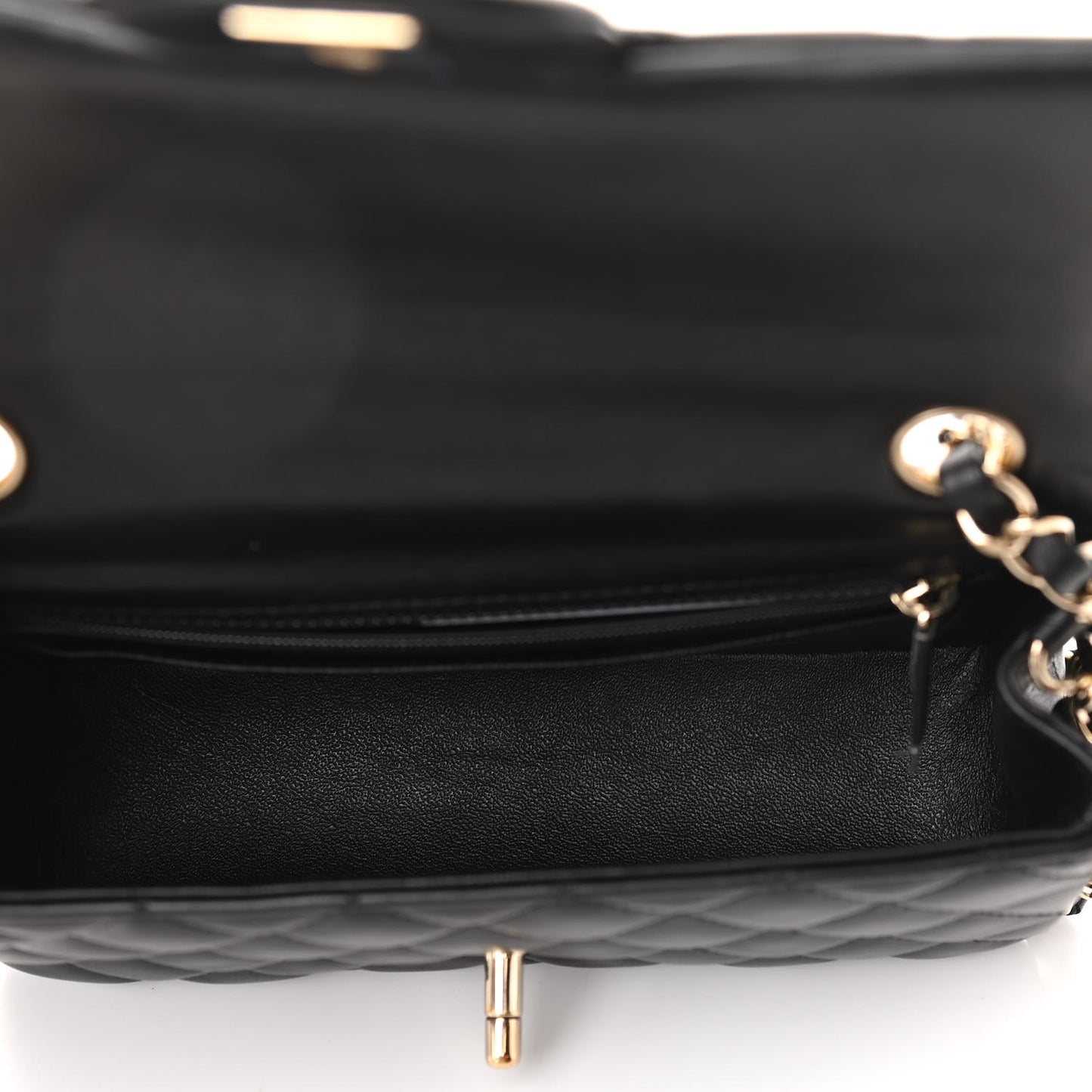Lambskin Quilted Mini Rectangular Flap Black