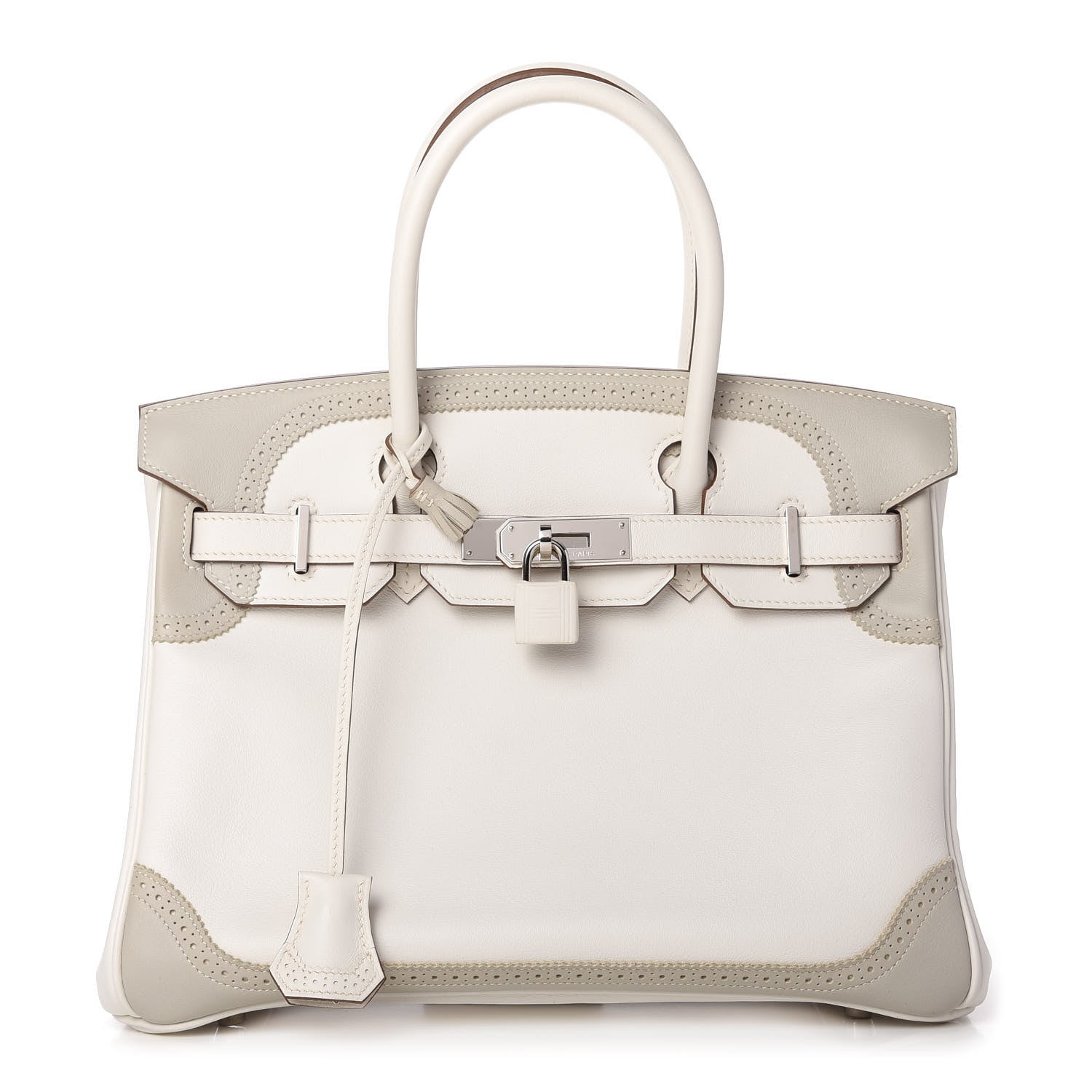Hermes Swift Ghillies Birkin 30 White Gris Perle 1 of 10