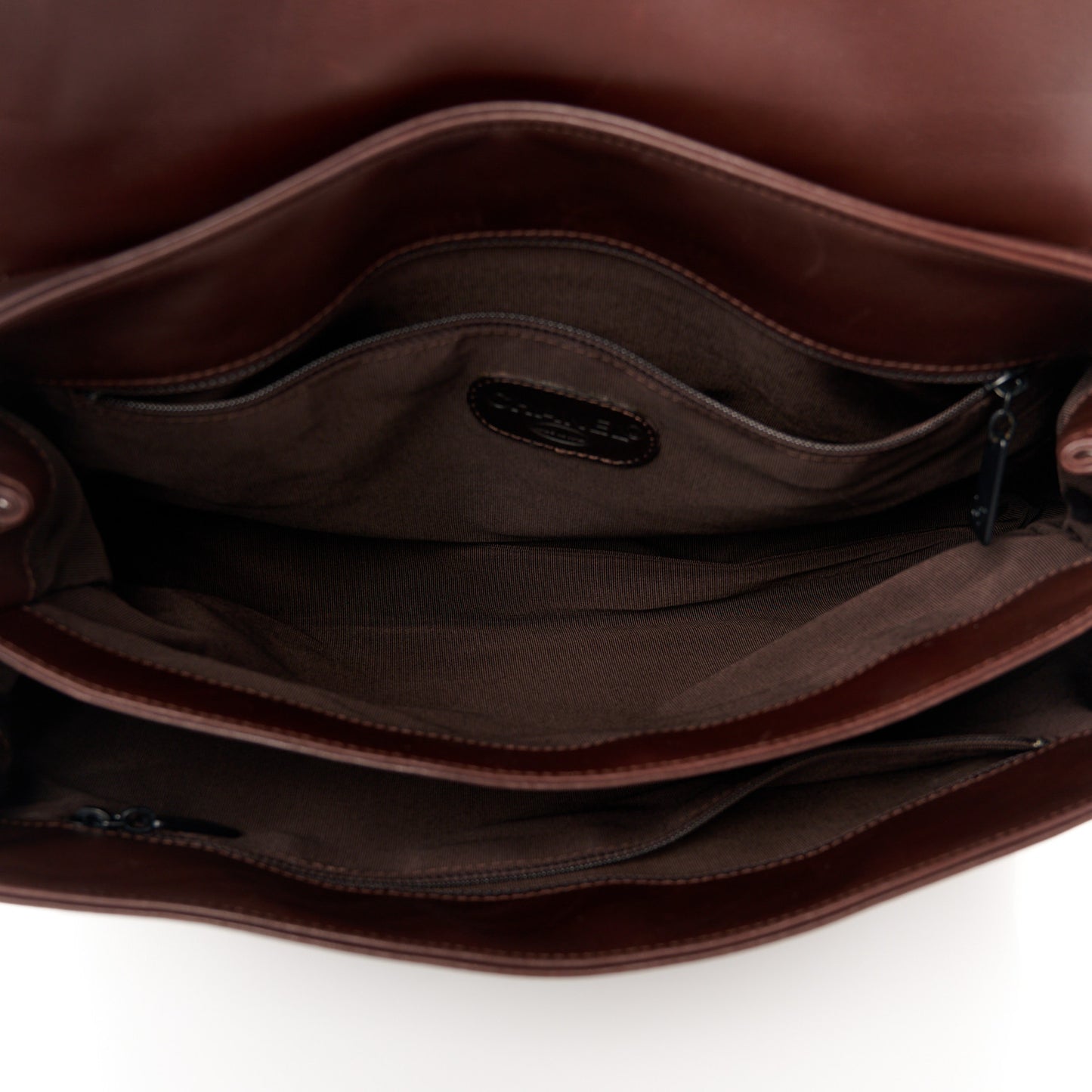 Lambskin Logo Messenger Flap Brown