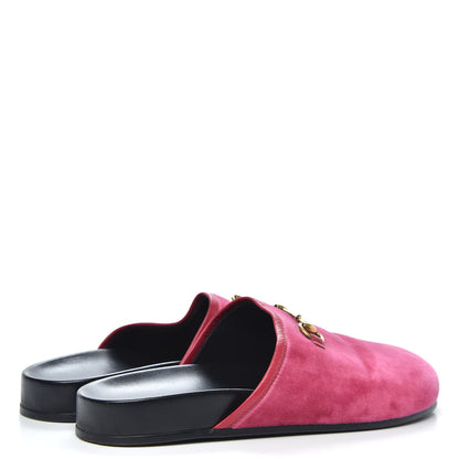 Gucci Softy Velvet Malaga Kid Womens Horsebit River Slippers 38.5 Light Raspberry Rose 4 of 9