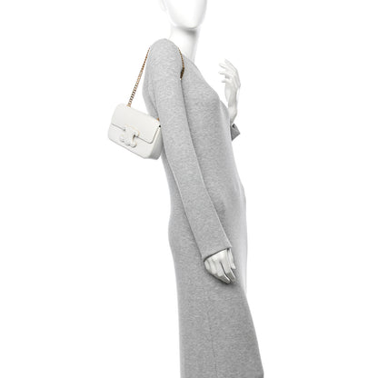 Celine Shiny Calfskin Cuir Triomphe Chain Shoulder Bag White 2 of 10