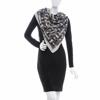 Hermes Cashmere Silk Bolduc Au Carre Shawl 140 2 of 6