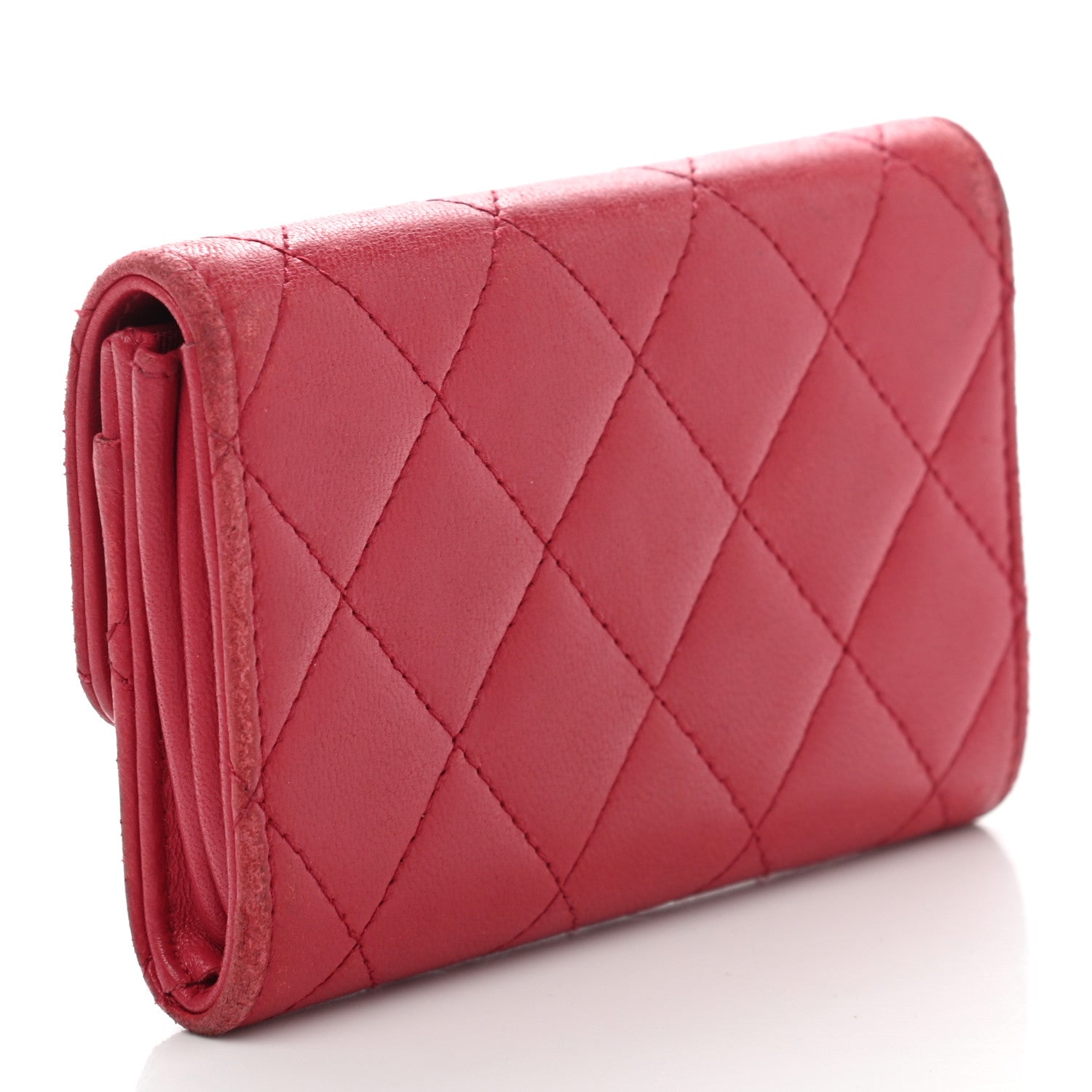 Chanel Lambskin Quilted Flap Card Holder Dark Pink 3 of 15