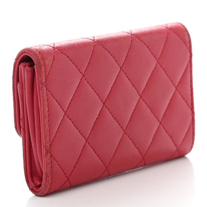 Chanel Lambskin Quilted Flap Card Holder Dark Pink 3 of 15