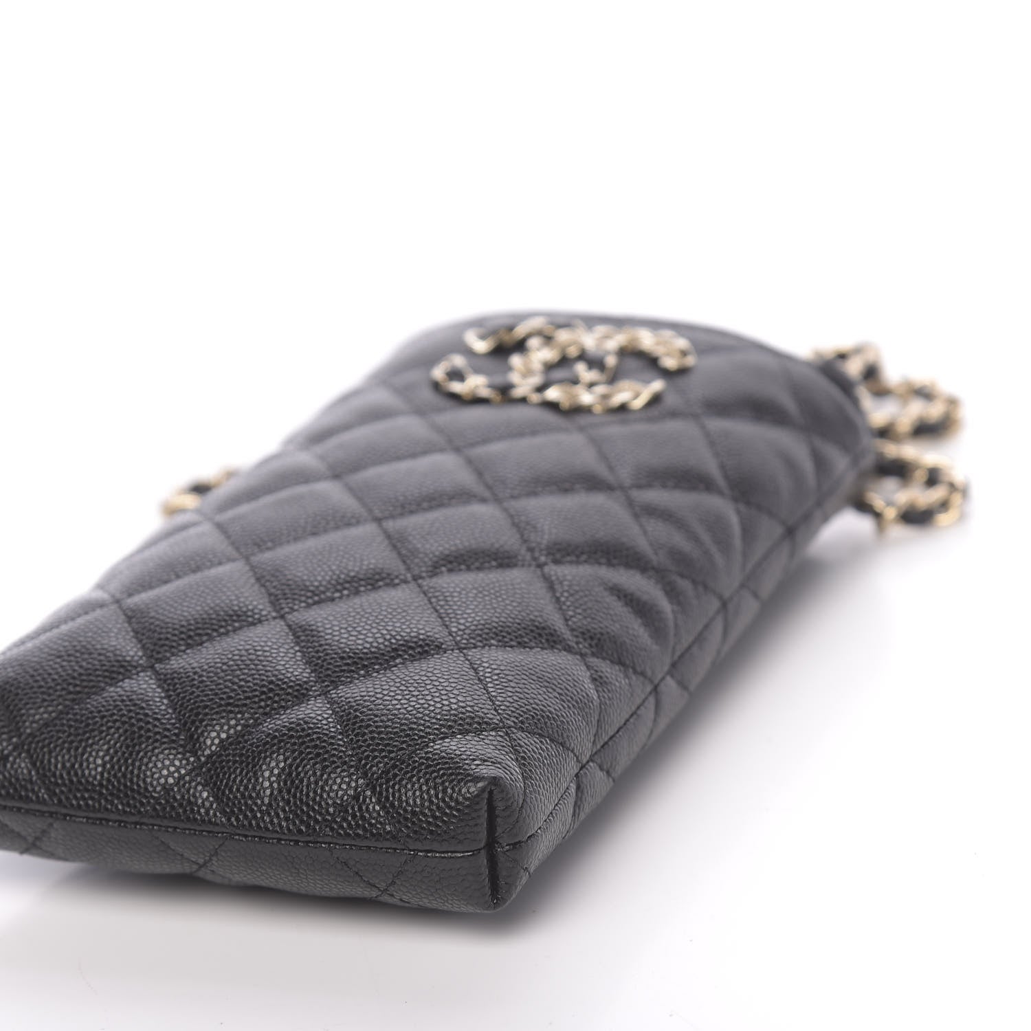 Chanel Caviar Quilted French New Wave Phone Holder With Chain Black 18 of 20