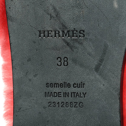 Hermes Woolskin Oran Sandals 38 Rose Du Desert 6 of 8