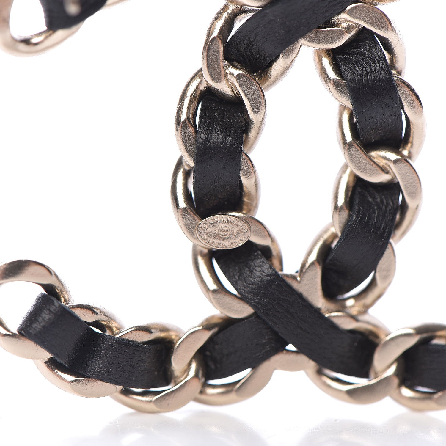 Chanel Lambskin Chain CC Brooch Black Gold 4 of 5