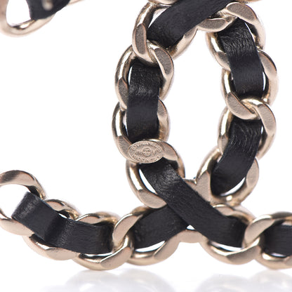 Chanel Lambskin Chain CC Brooch Black Gold 4 of 5