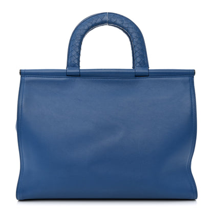 Bottega Veneta French Calfskin Bretagne Tote Blue 1 of 15