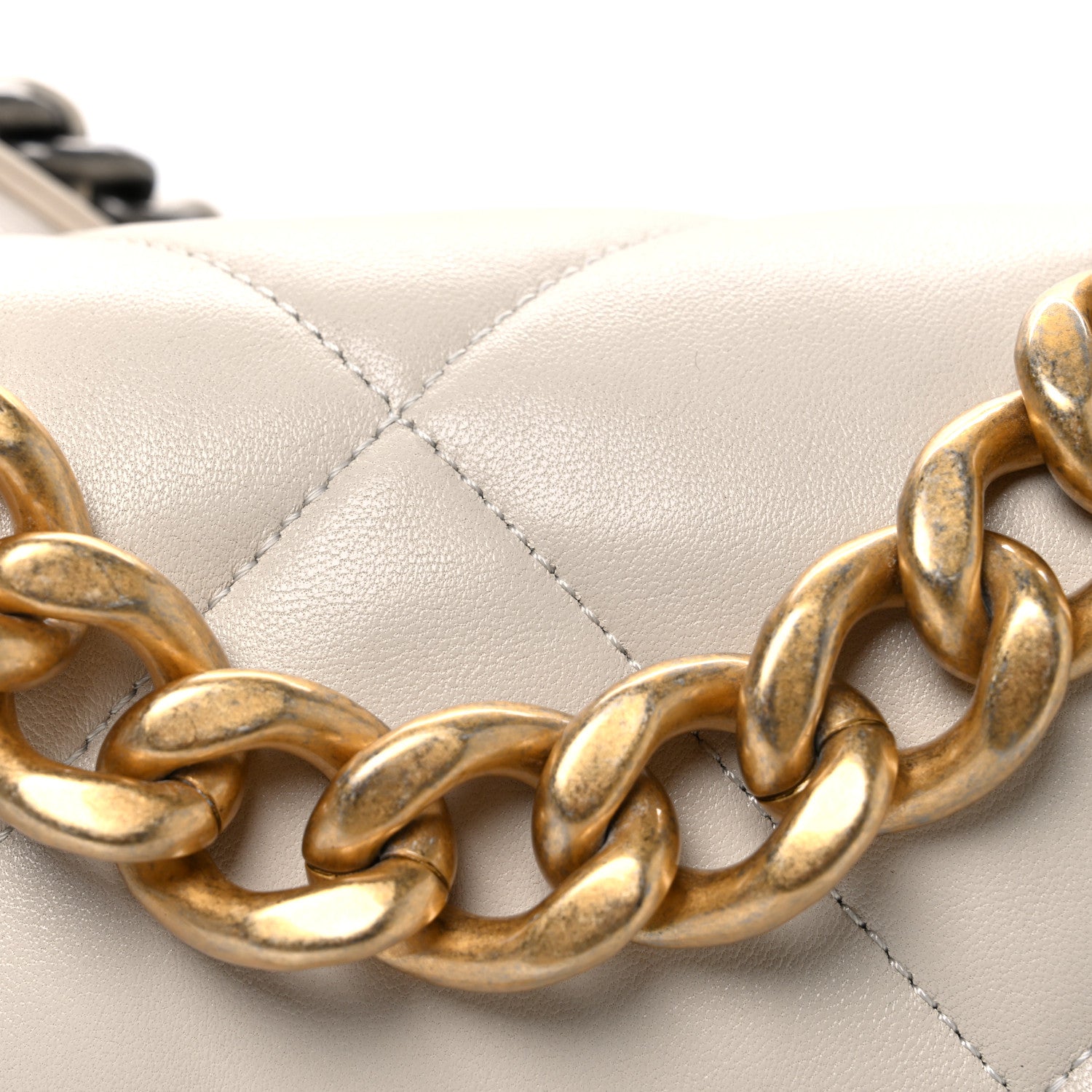 Chanel Lambskin Quilted Large Chanel 19 Flap Beige 8 of 10