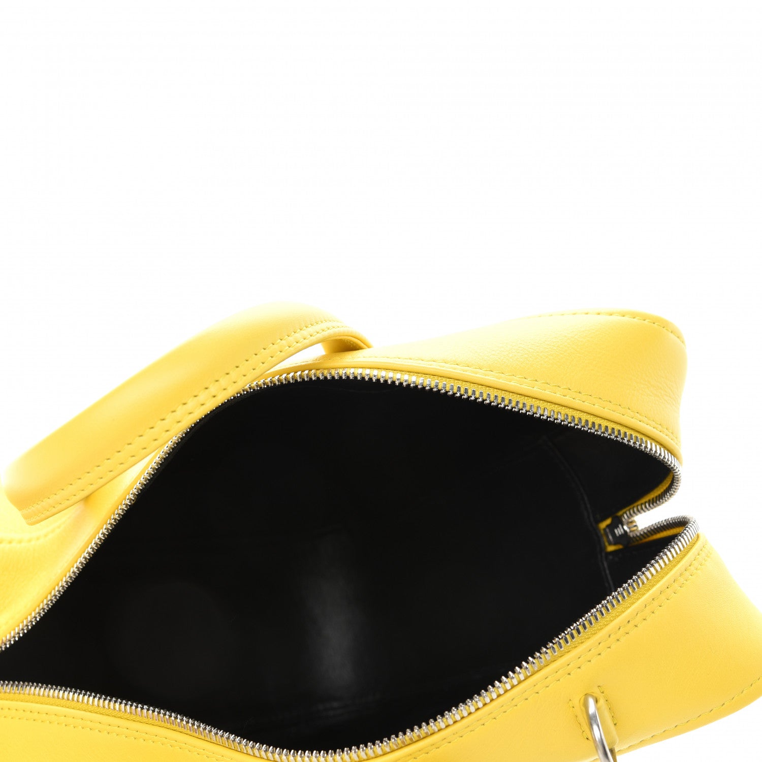 Balenciaga Shiny Day Calfskin Logo S Triangle Duffle Jaune Black 5 of 10
