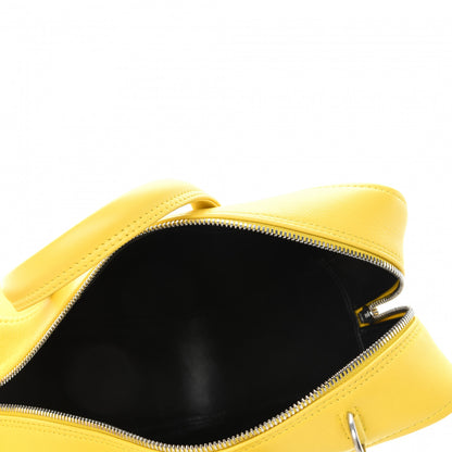 Balenciaga Shiny Day Calfskin Logo S Triangle Duffle Jaune Black 5 of 10