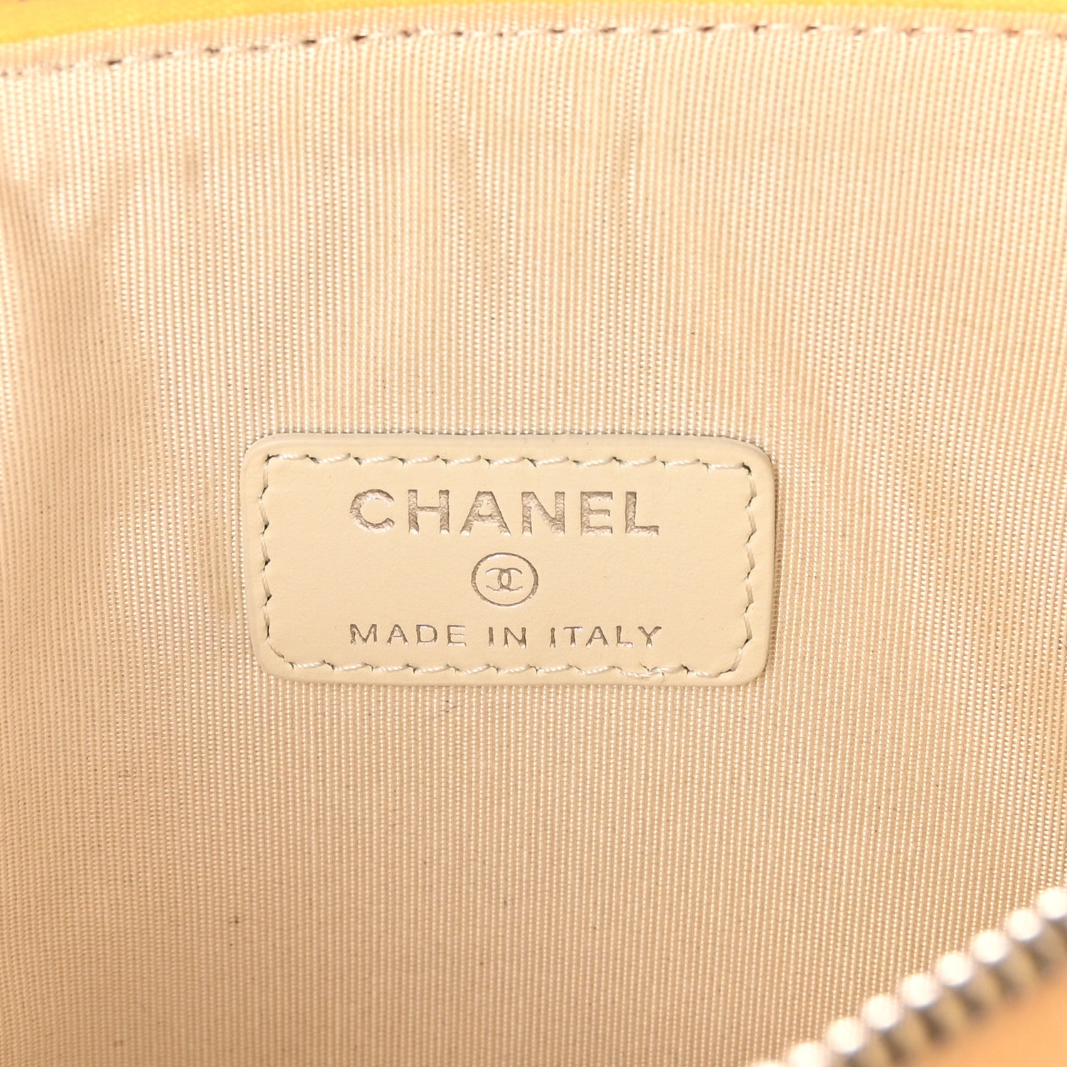 Chanel Woven Straw Raffia Small Deauville Pouch Light Yellow 6 of 7