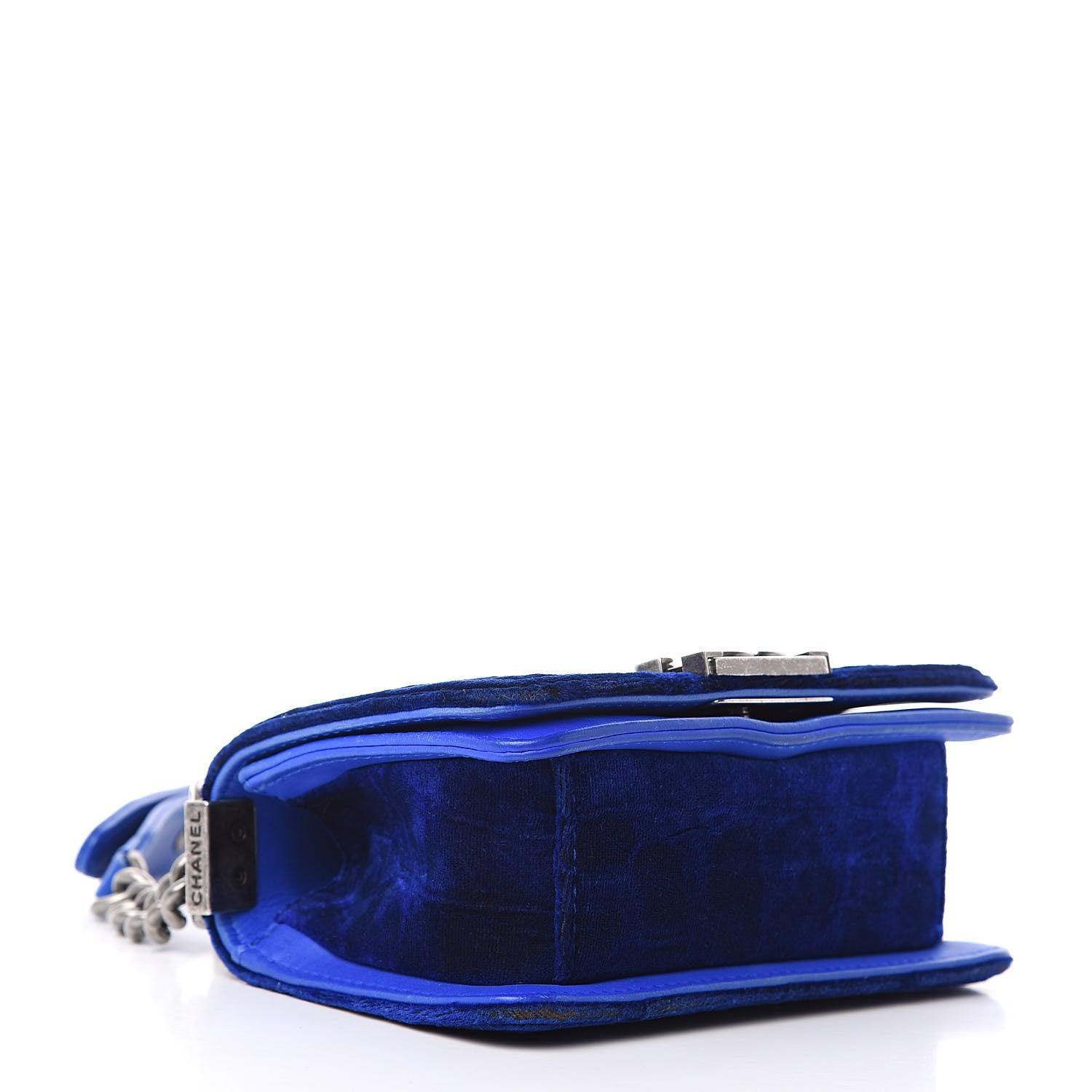 Chanel Velvet Quilted Mini Boy Flap Blue 4 of 12