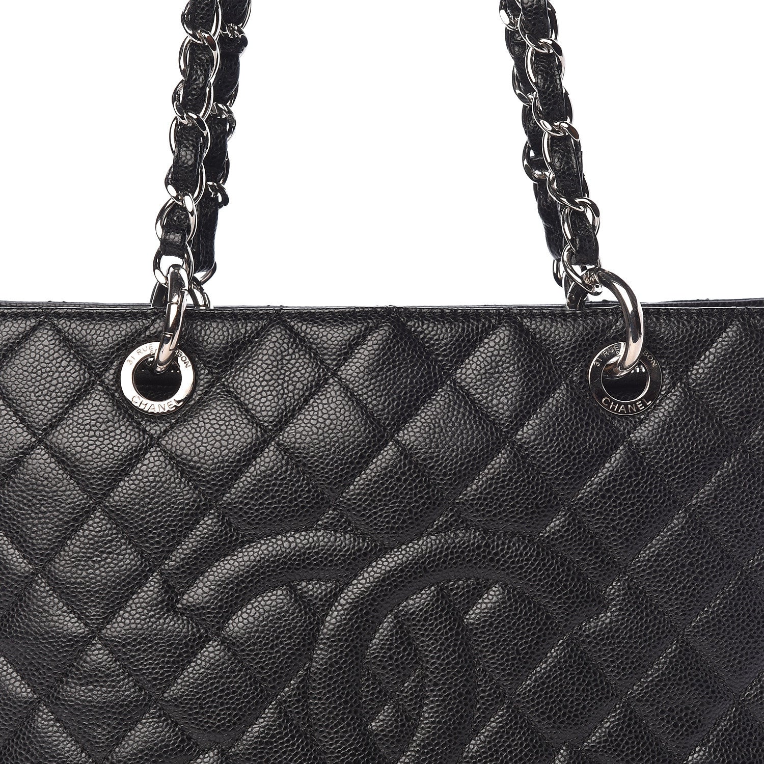 Chanel Caviar Quilted Grand Shopping Tote GST Black 12 of 13