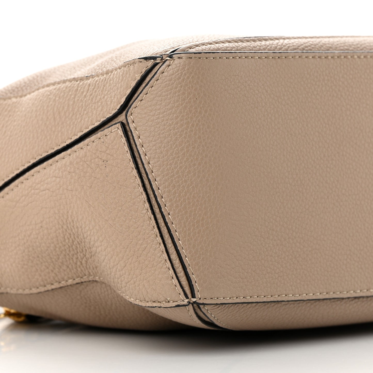 Grained Calfskin Small Puzzle Bag Sand