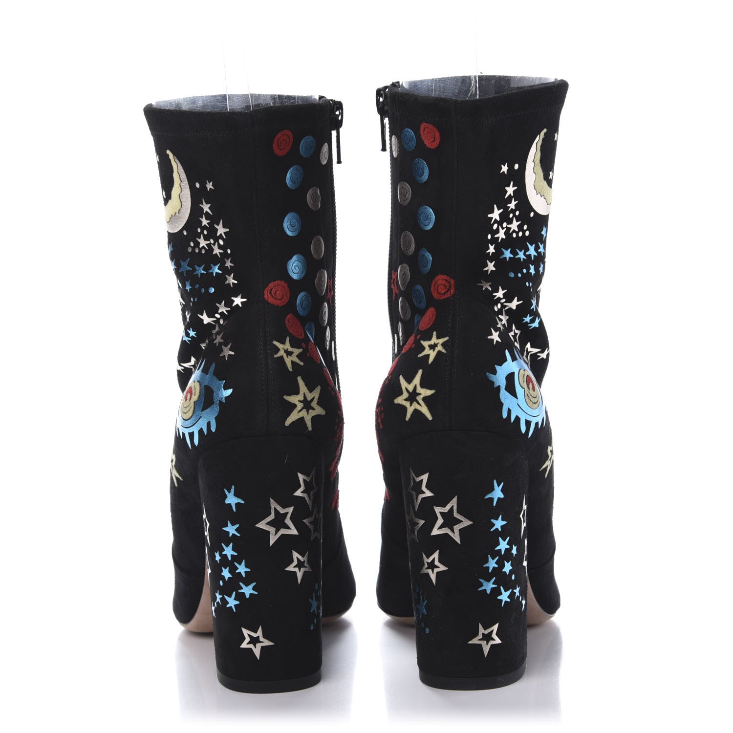 Valentino Garavani Suede Stretch Astro Couture 100mm Ankle Boots 40 Black 4 of 9
