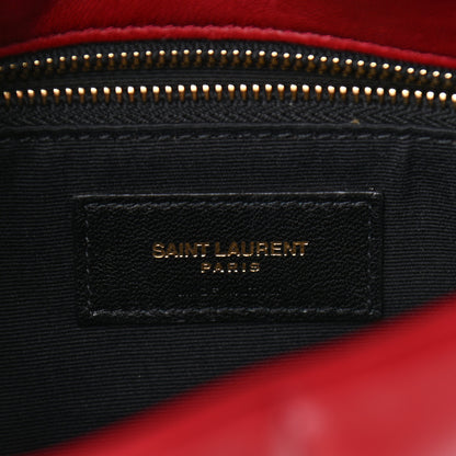 Saint Laurent Lambskin Quilted Toy Loulou Puffer Monogram Chain Satchel Red 6 of 11