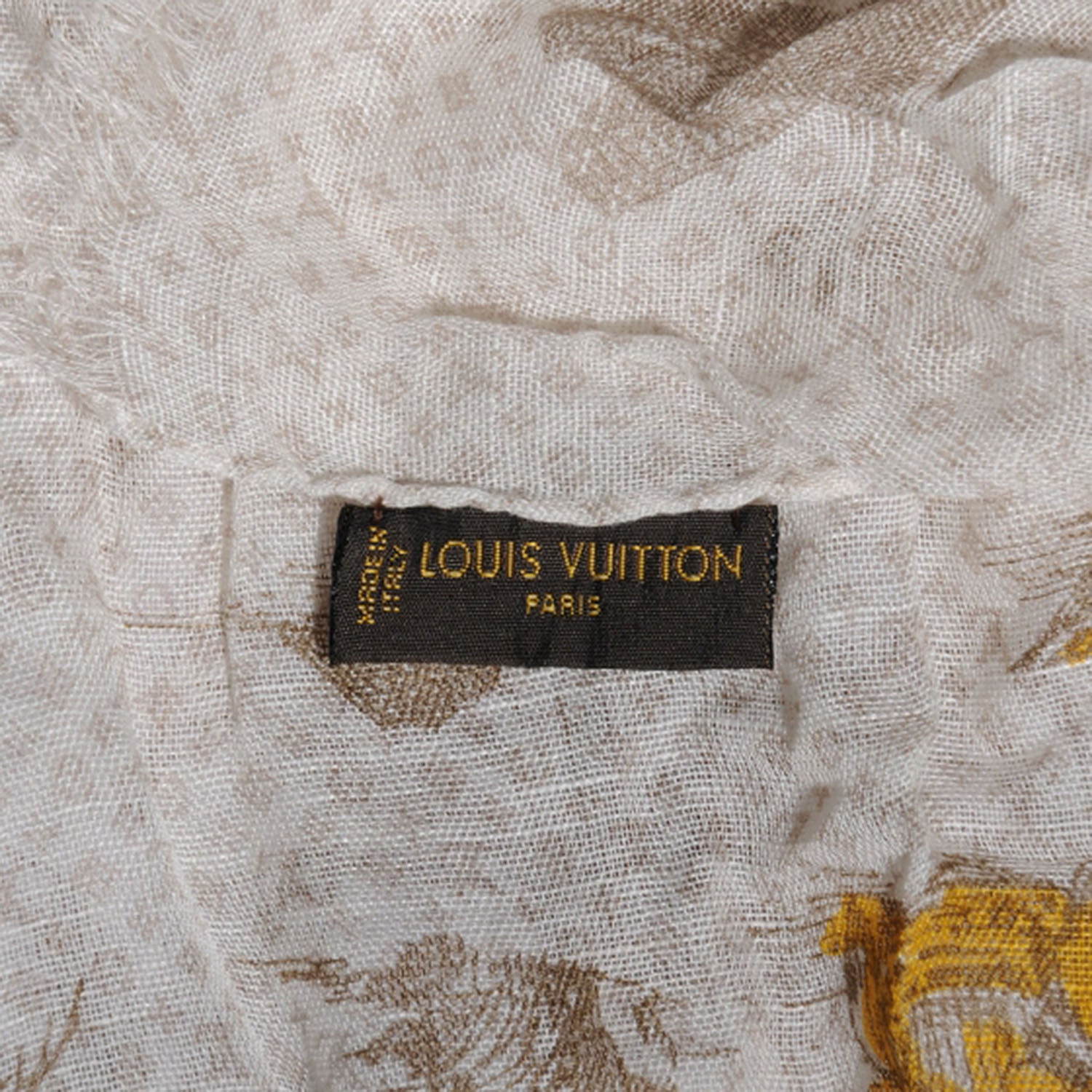 Louis Vuitton Cotton Linen Toile Etole De Louis Stole Beige 6 of 7