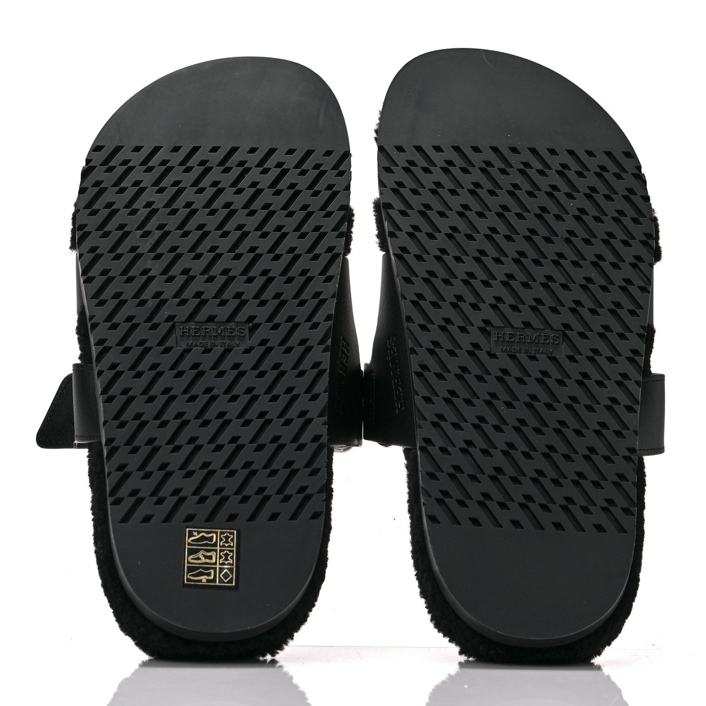 Calfskin Woolskin Womens Chypre Sandals 39 Black
