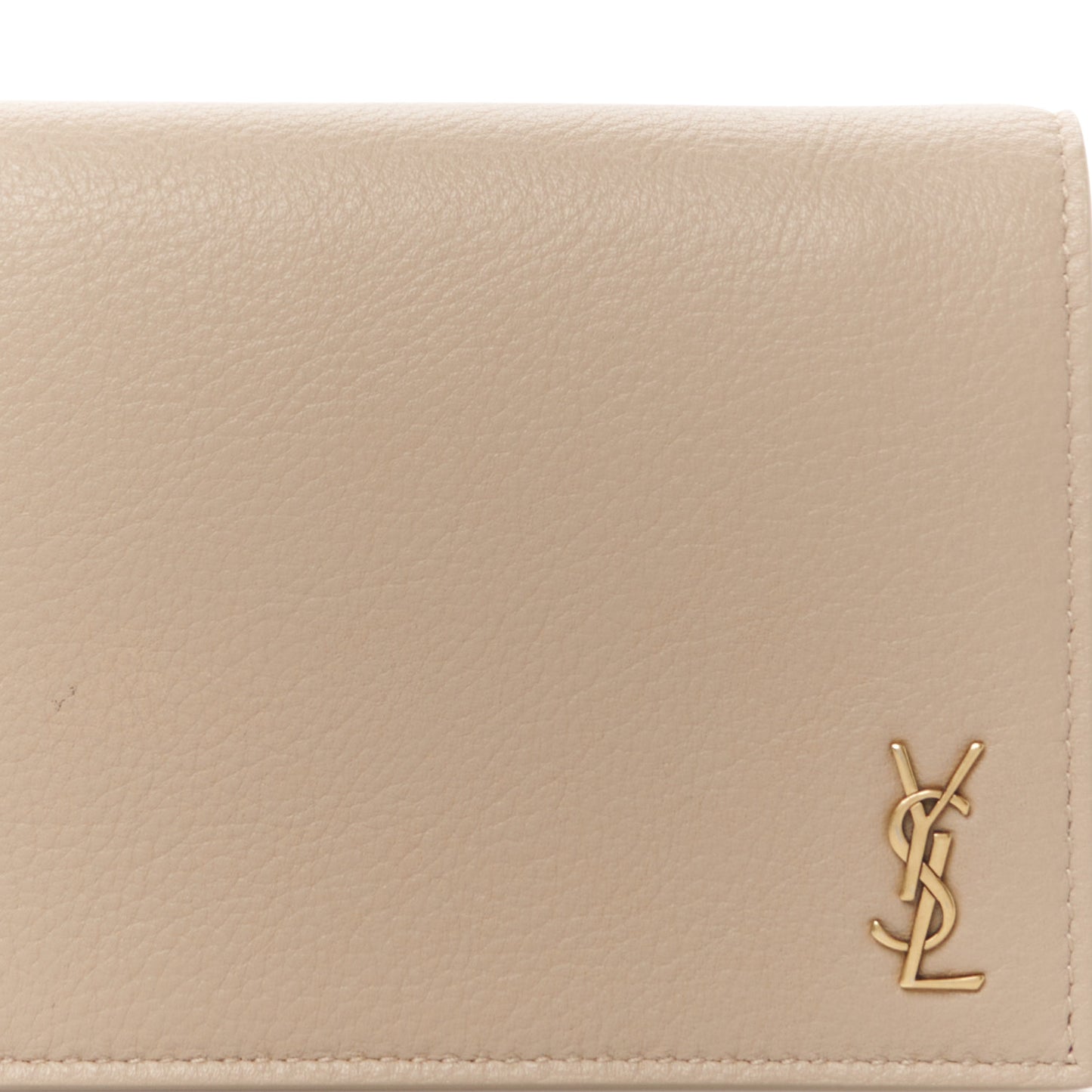 Calfskin Tiny Monogram Cassandre Wallet Dark Beige