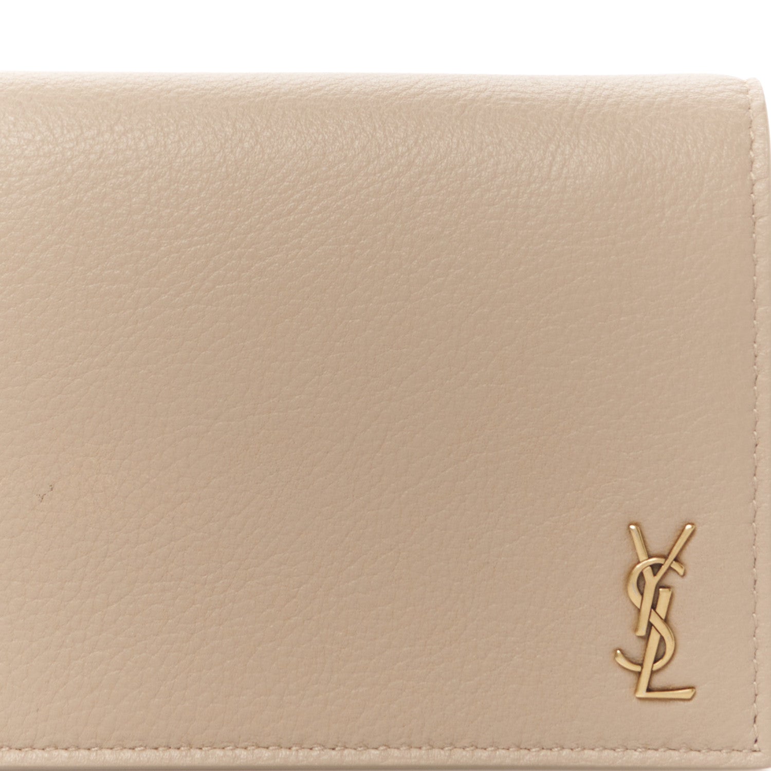 Saint Laurent Calfskin Tiny Monogram Cassandre Wallet Dark Beige 7 of 7