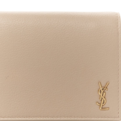 Saint Laurent Calfskin Tiny Monogram Cassandre Wallet Dark Beige 7 of 7