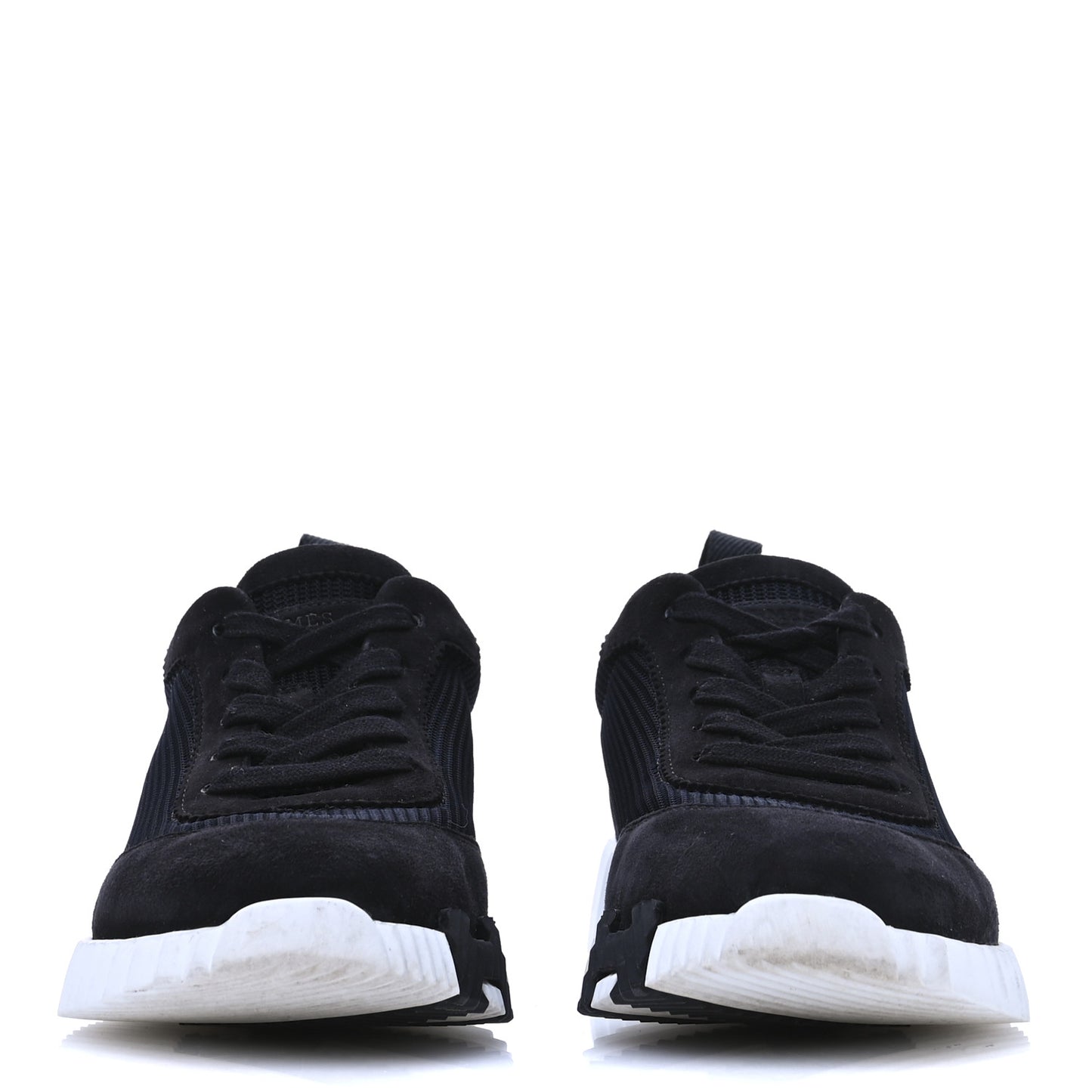 Goatskin Suede Goatskin Bouncing Sneakers 38 Black
