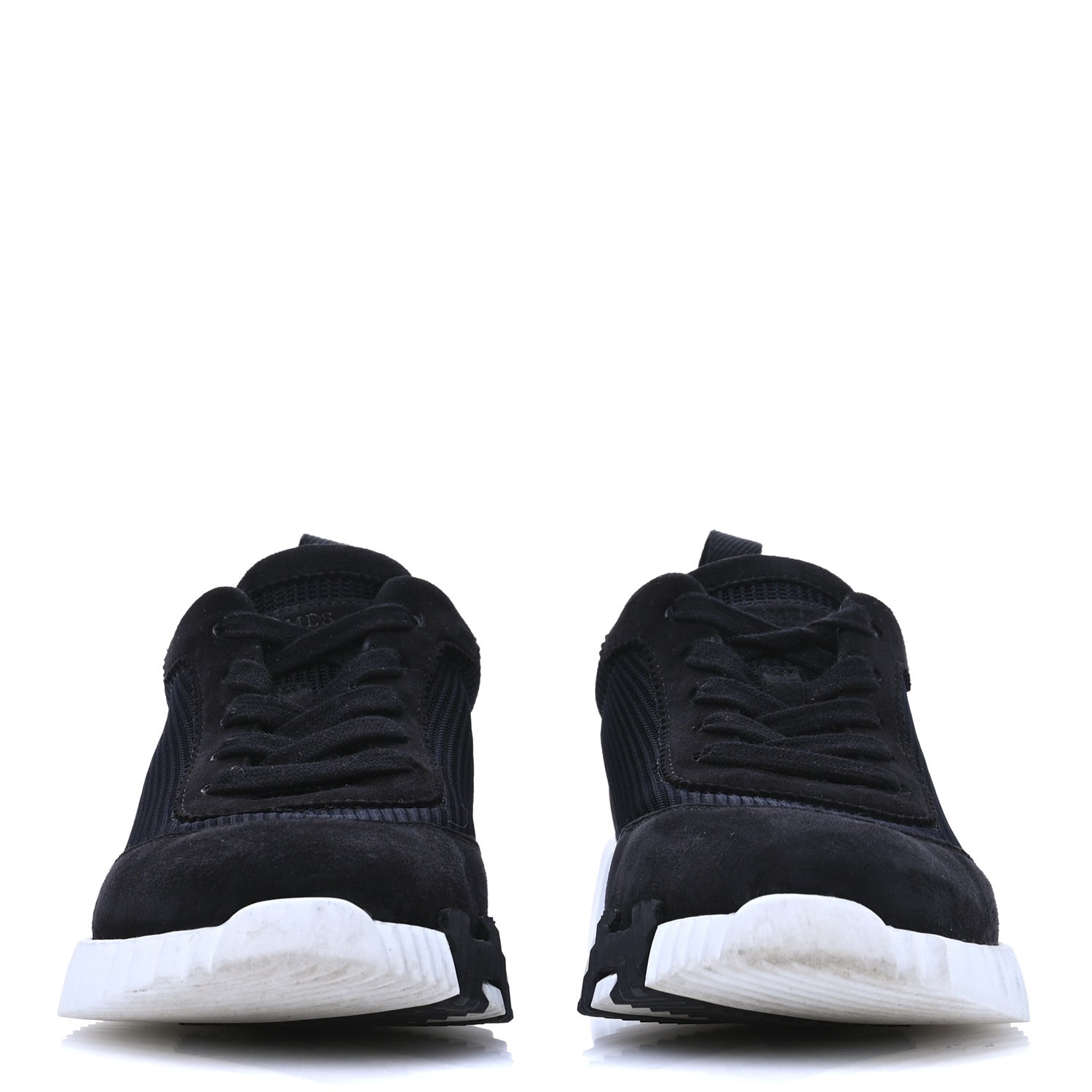 Hermes Goatskin Suede Goatskin Bouncing Sneakers 38 Black 3 of 9