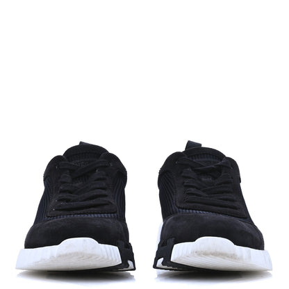 Hermes Goatskin Suede Goatskin Bouncing Sneakers 38 Black 3 of 9