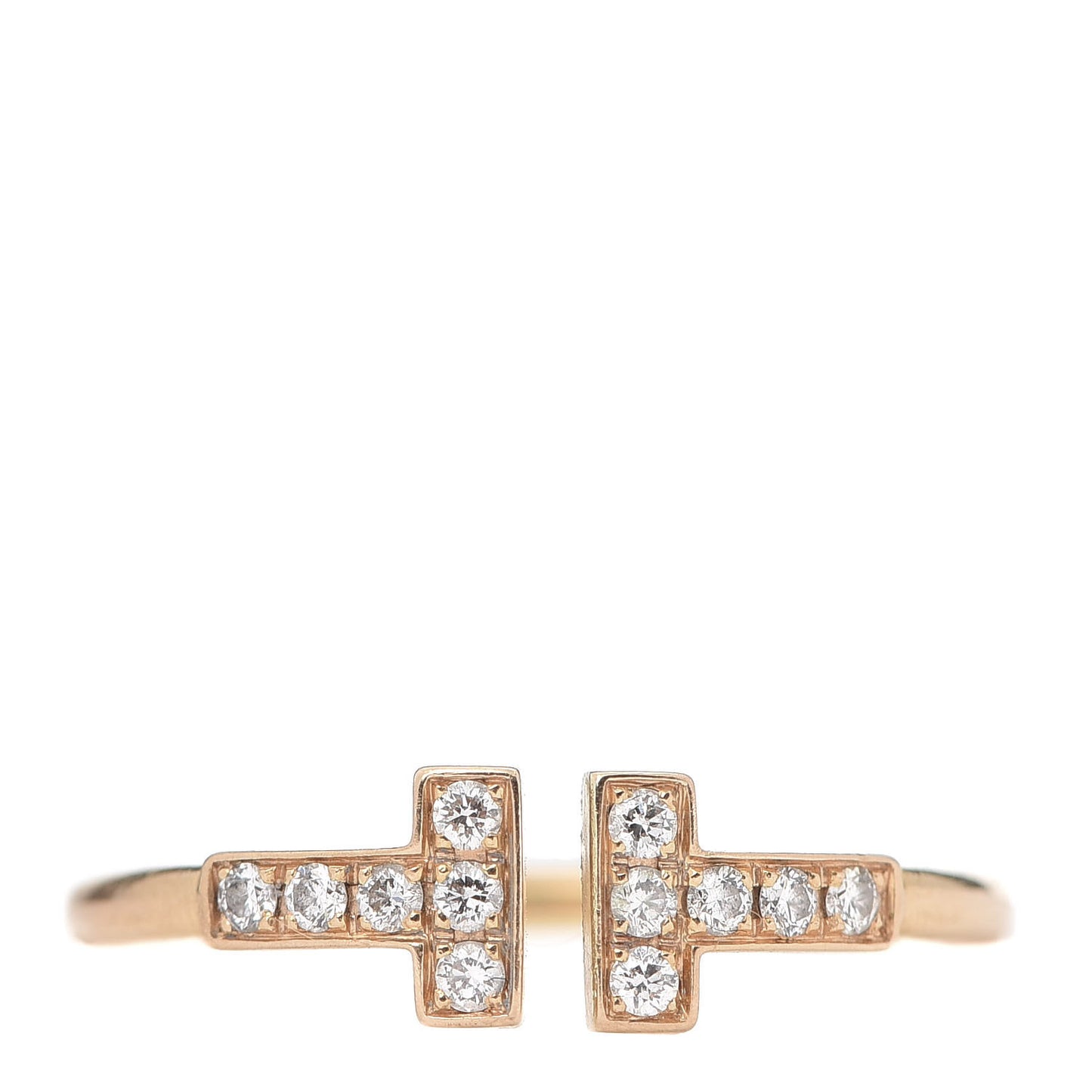 18K Yellow Gold Diamond T Wire Ring 54 7