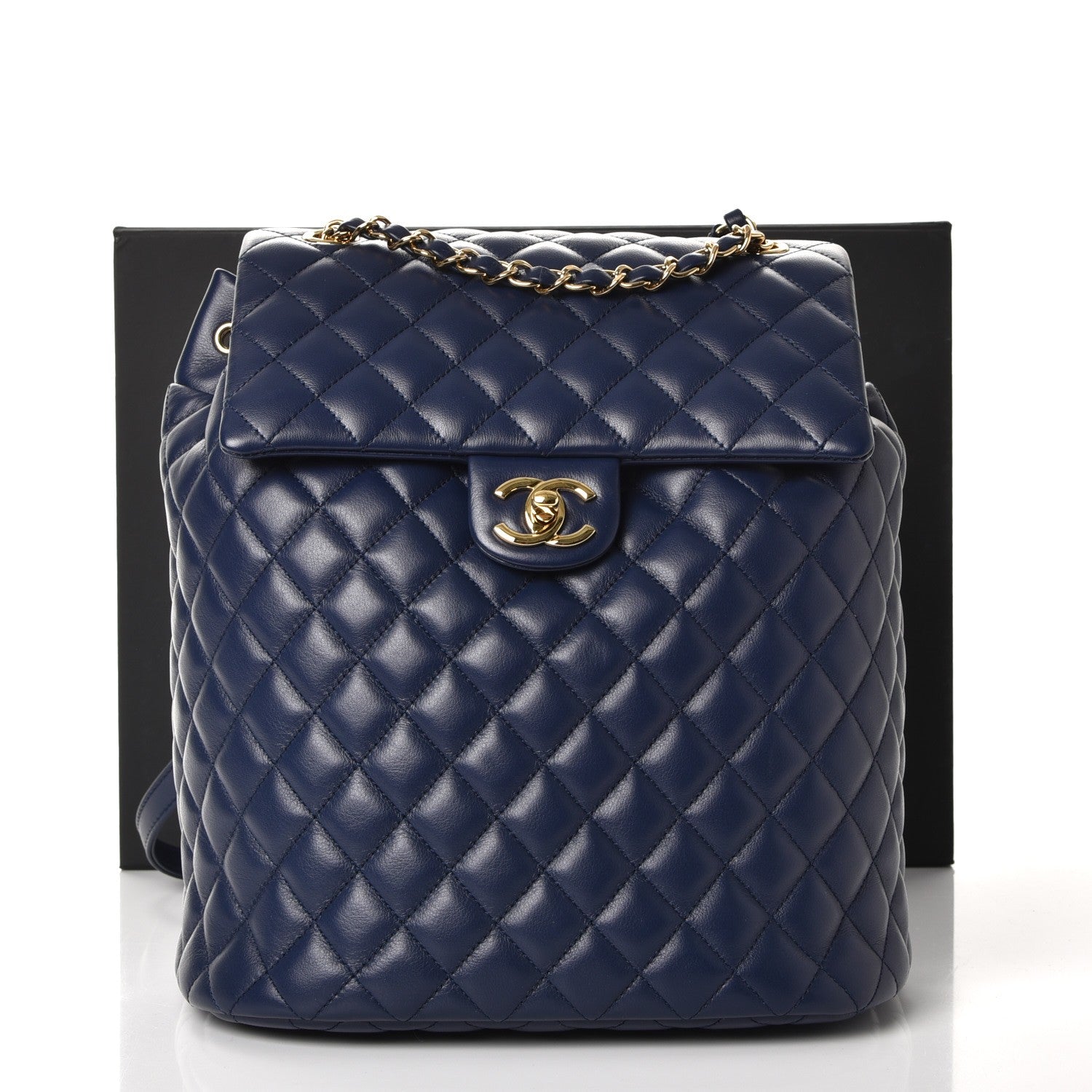 Chanel Calfskin Quilted Large Urban Spirit Backpack Navy 8 of 8