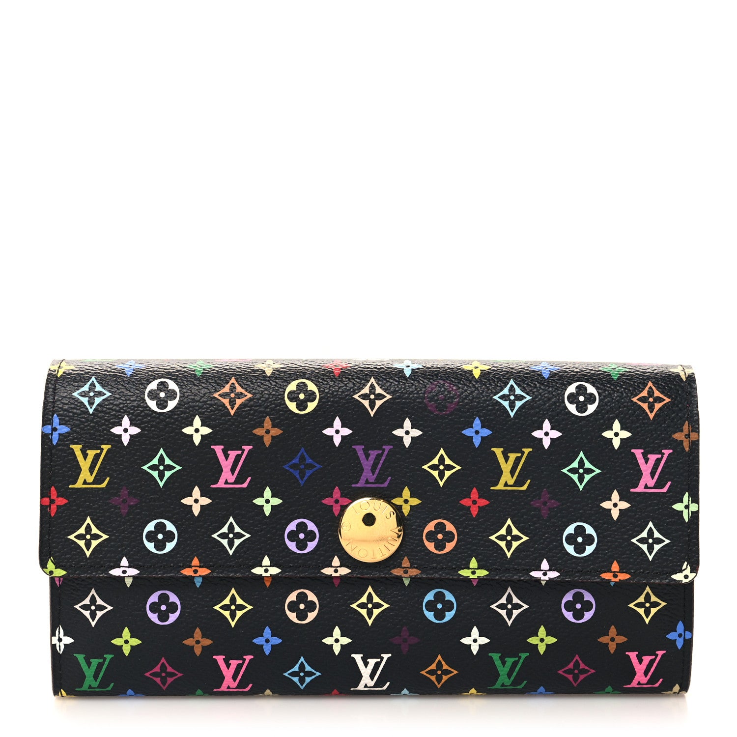 Louis Vuitton Monogram Multicolor Sarah Wallet Black Grenade 1 of 7