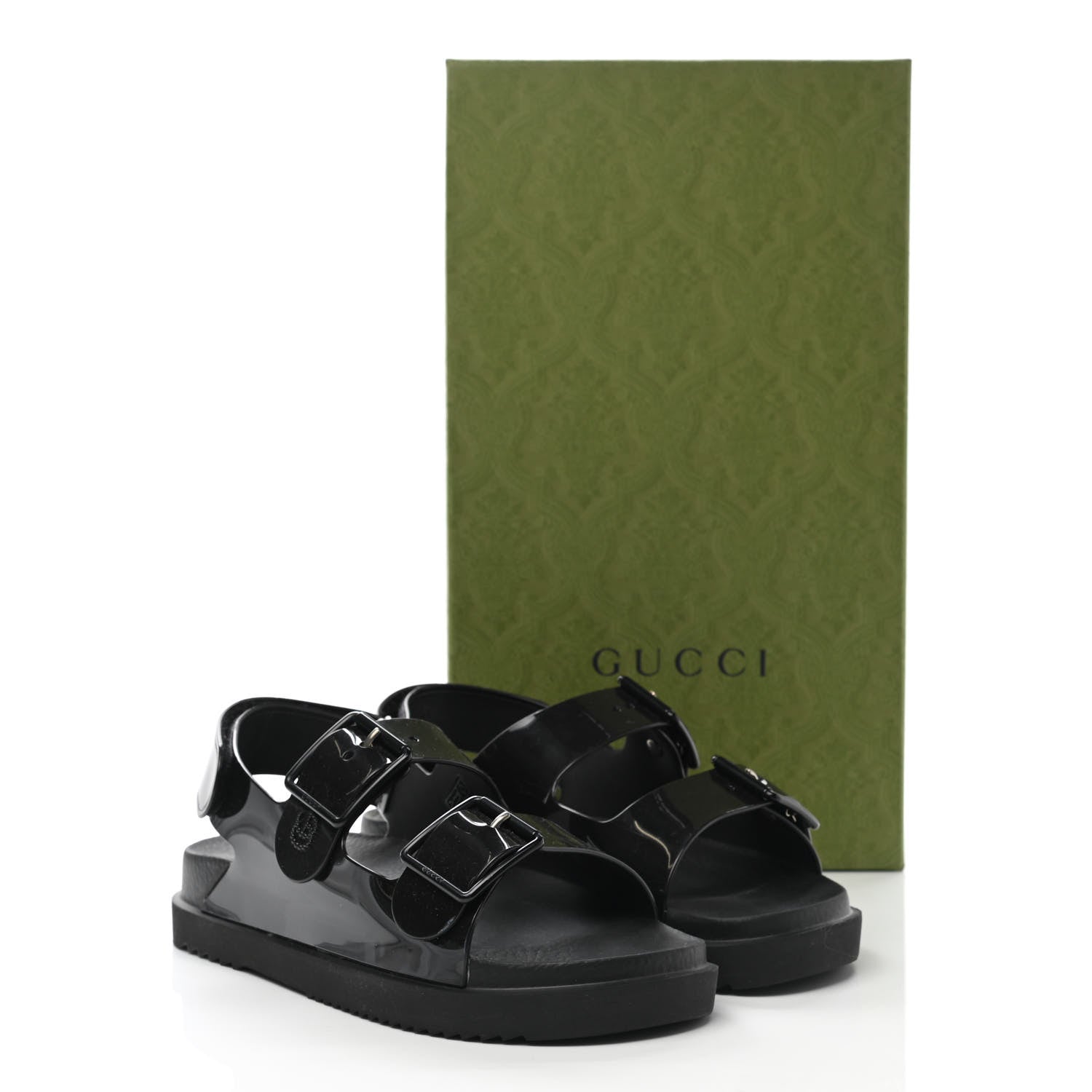 Gucci Rubber Mini Double G Womens Isla Dad Sandals 38 Black 10 of 10